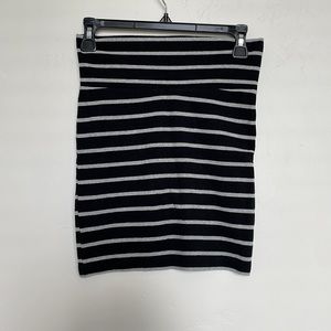 Black and grey striped pencil skirt